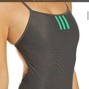 Adidas women’s infinitex+ vortex back green swimsuit one Piece size 24